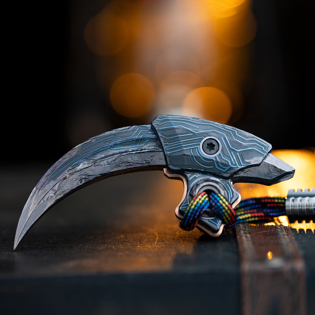 Cyberpunk Raptor Hand-Carved Titanium Claw