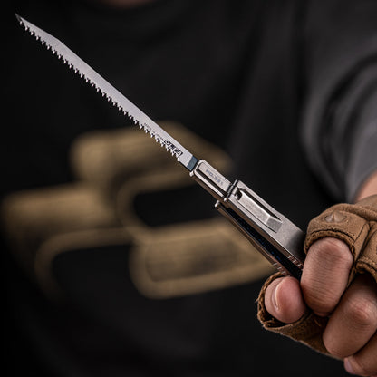 Skull Engraved Titanium Folding Saw
