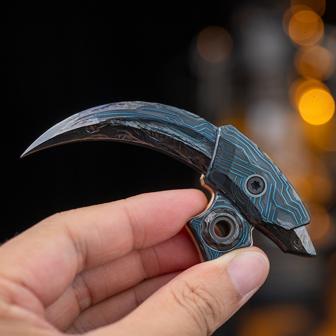 Cyberpunk Raptor Hand-Carved Titanium Claw