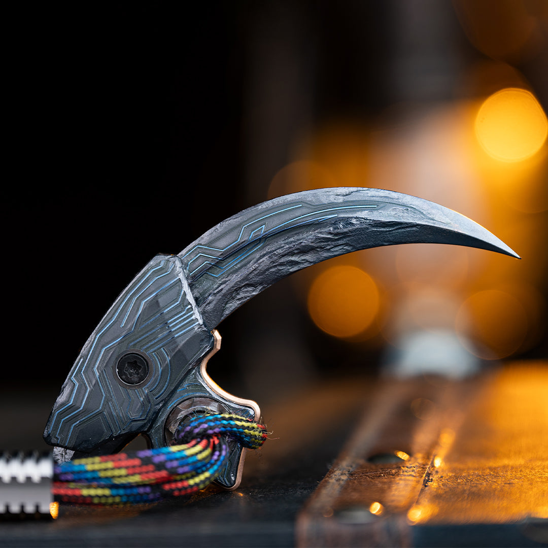Cyberpunk Raptor Hand-Carved Titanium Claw