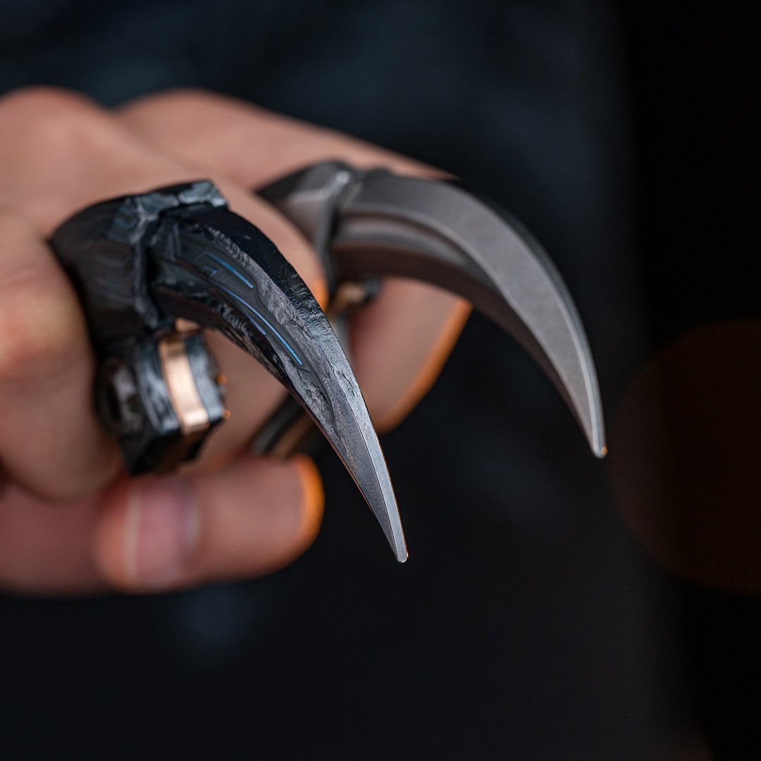 Cyberpunk Raptor Hand-Carved Titanium Claw
