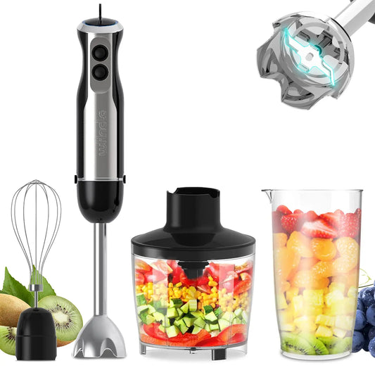 1000W 4-in-1 Immersion Hand Blender with 16 Speeds – Wancle Stick Blender
