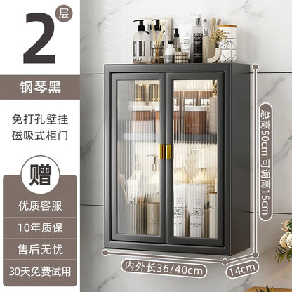 No Drill Bathroom Shelf Organizer Adhesive 3-Tier Over-Toilet Rack Waterproof Shower Caddy&Cosmetic Vanity Storage- Space Saving