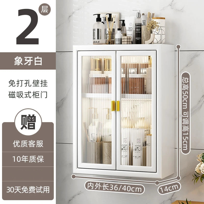 No Drill Bathroom Shelf Organizer Adhesive 3-Tier Over-Toilet Rack Waterproof Shower Caddy&Cosmetic Vanity Storage- Space Saving