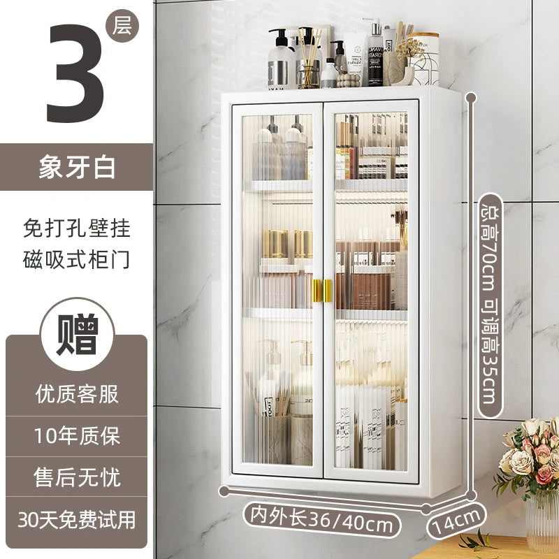 No Drill Bathroom Shelf Organizer Adhesive 3-Tier Over-Toilet Rack Waterproof Shower Caddy&Cosmetic Vanity Storage- Space Saving