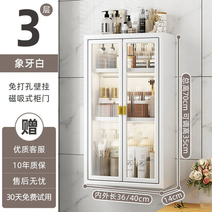 No Drill Bathroom Shelf Organizer Adhesive 3-Tier Over-Toilet Rack Waterproof Shower Caddy&Cosmetic Vanity Storage- Space Saving