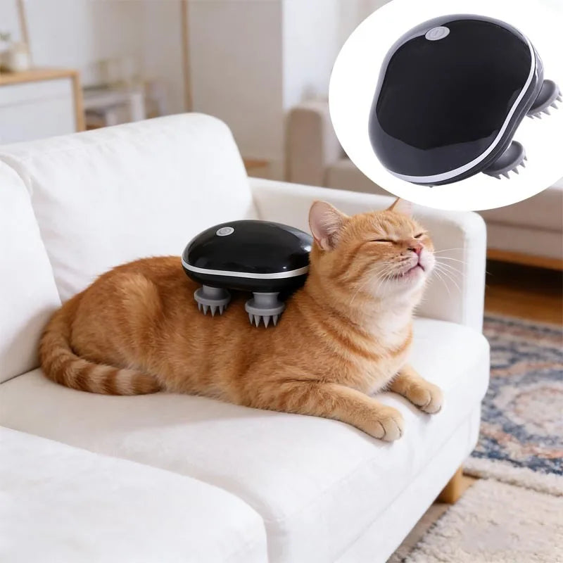 Electric Cat Massager Head Massager Health Care Relax Shoulder Neck Deep Tissue Scalp Kneading Vibrating Device Pet Supplies