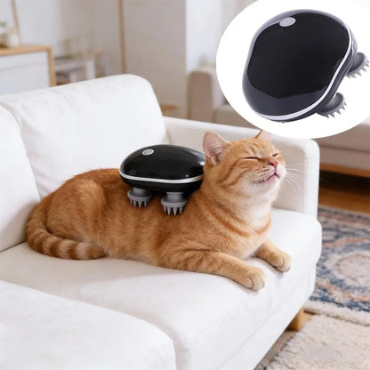 Electric Cat Massager Head Massager Health Care Relax Shoulder Neck Deep Tissue Scalp Kneading Vibrating Device Pet Supplies