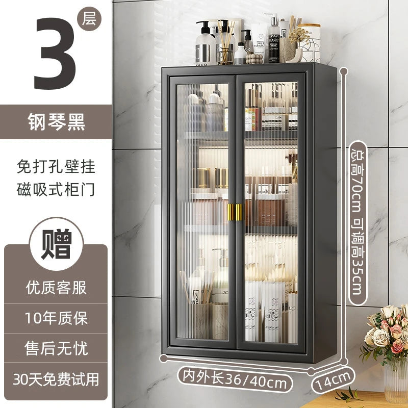No Drill Bathroom Shelf Organizer Adhesive 3-Tier Over-Toilet Rack Waterproof Shower Caddy&Cosmetic Vanity Storage- Space Saving