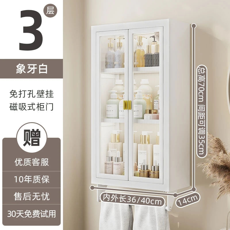 No Drill Bathroom Shelf Organizer Adhesive 3-Tier Over-Toilet Rack Waterproof Shower Caddy&Cosmetic Vanity Storage- Space Saving