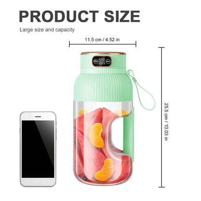 Portable Blender 1000ML – USB Rechargeable Mini Juicer for Smoothies &amp; Shakes