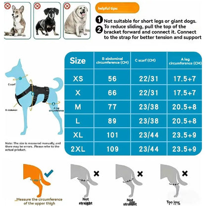Adjustable Dog Knee Brace Breathable Comfortable Fit Elbow Protection Cover with 4 Stabilizers Black Pet Leg Support