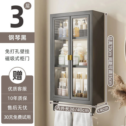 No Drill Bathroom Shelf Organizer Adhesive 3-Tier Over-Toilet Rack Waterproof Shower Caddy&Cosmetic Vanity Storage- Space Saving
