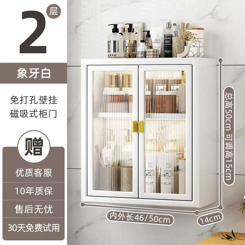 No Drill Bathroom Shelf Organizer Adhesive 3-Tier Over-Toilet Rack Waterproof Shower Caddy&Cosmetic Vanity Storage- Space Saving