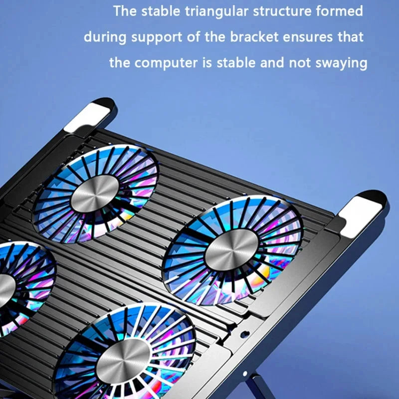 Adjustable Laptop Cooling Stand with 4 Quiet Fans