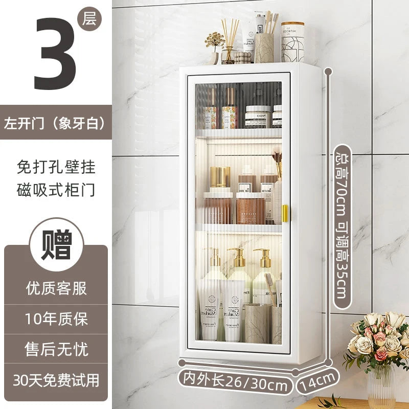 No Drill Bathroom Shelf Organizer Adhesive 3-Tier Over-Toilet Rack Waterproof Shower Caddy&Cosmetic Vanity Storage- Space Saving