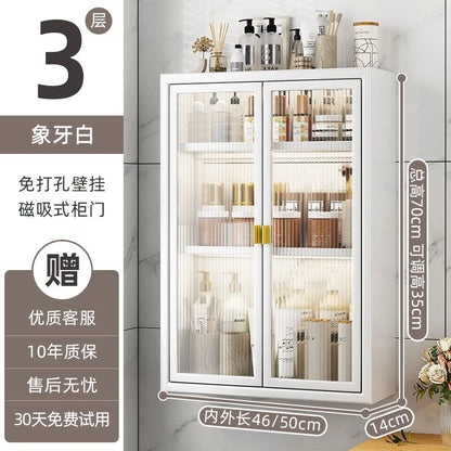 No Drill Bathroom Shelf Organizer Adhesive 3-Tier Over-Toilet Rack Waterproof Shower Caddy&Cosmetic Vanity Storage- Space Saving