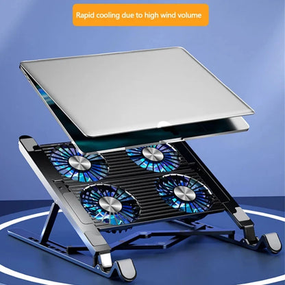 Adjustable Laptop Cooling Stand with 4 Quiet Fans