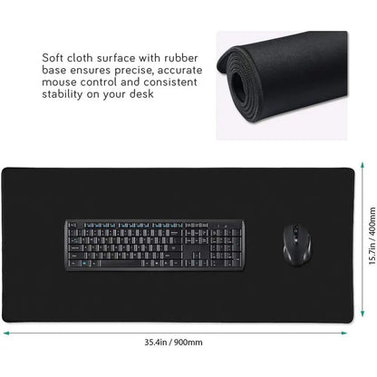 Large 35.4x15.7 Inch Gaming Mouse Pad with 0.12 Inch Thickness, Black