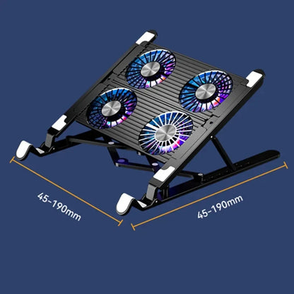 Adjustable Laptop Cooling Stand with 4 Quiet Fans