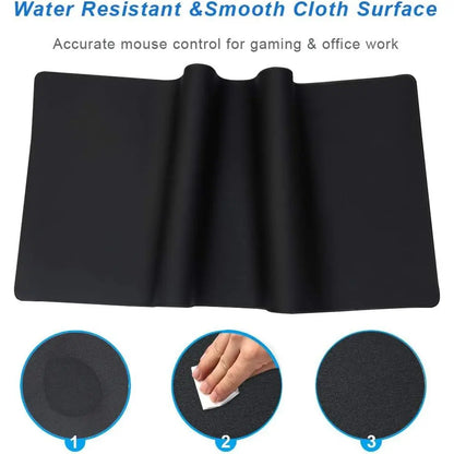 Large 35.4x15.7 Inch Gaming Mouse Pad with 0.12 Inch Thickness, Black