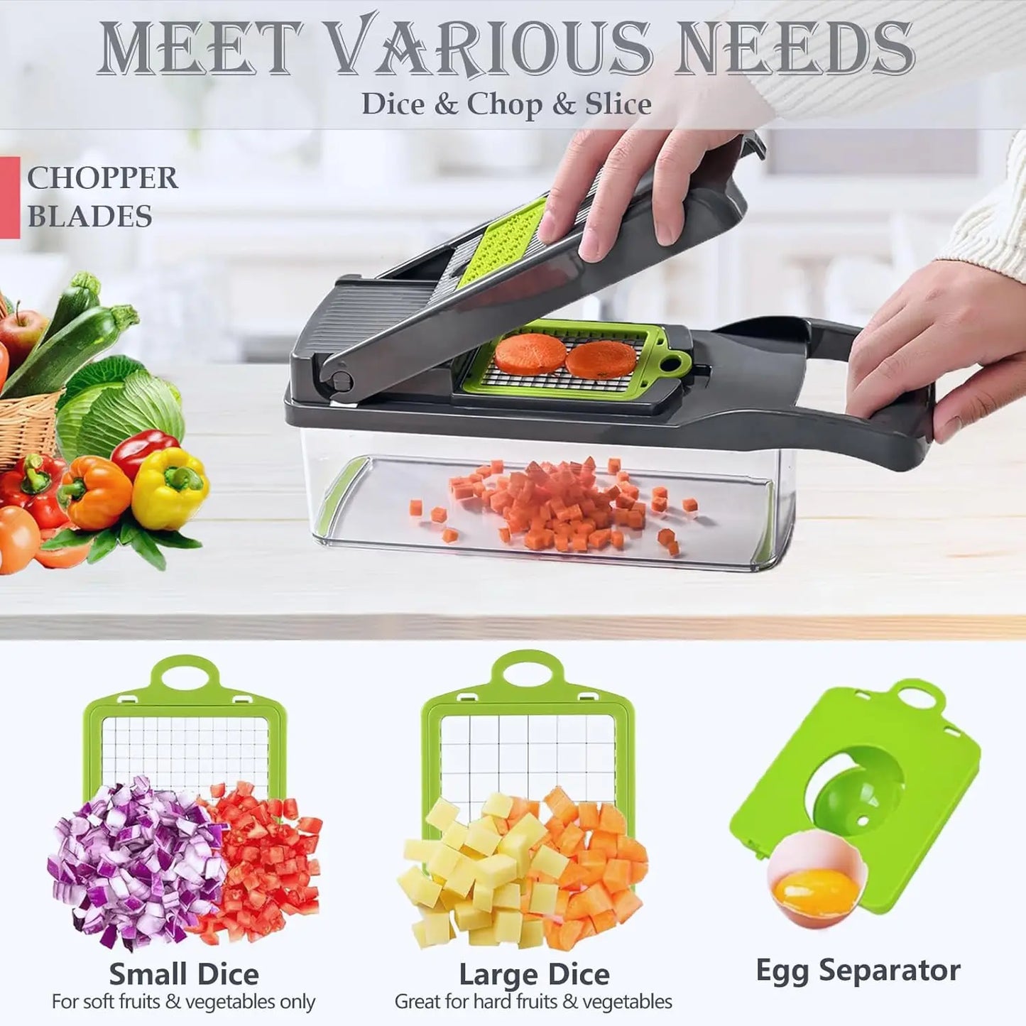 8-Blade Vegetable Chopper – Fast Kitchen Food Prep
