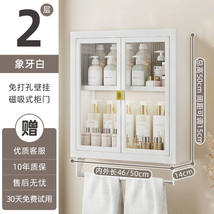 No Drill Bathroom Shelf Organizer Adhesive 3-Tier Over-Toilet Rack Waterproof Shower Caddy&Cosmetic Vanity Storage- Space Saving