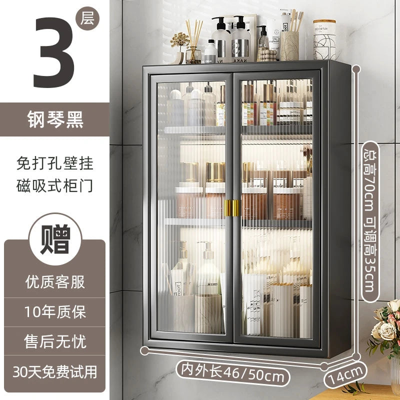 No Drill Bathroom Shelf Organizer Adhesive 3-Tier Over-Toilet Rack Waterproof Shower Caddy&Cosmetic Vanity Storage- Space Saving
