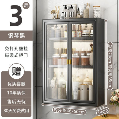 No Drill Bathroom Shelf Organizer Adhesive 3-Tier Over-Toilet Rack Waterproof Shower Caddy&Cosmetic Vanity Storage- Space Saving