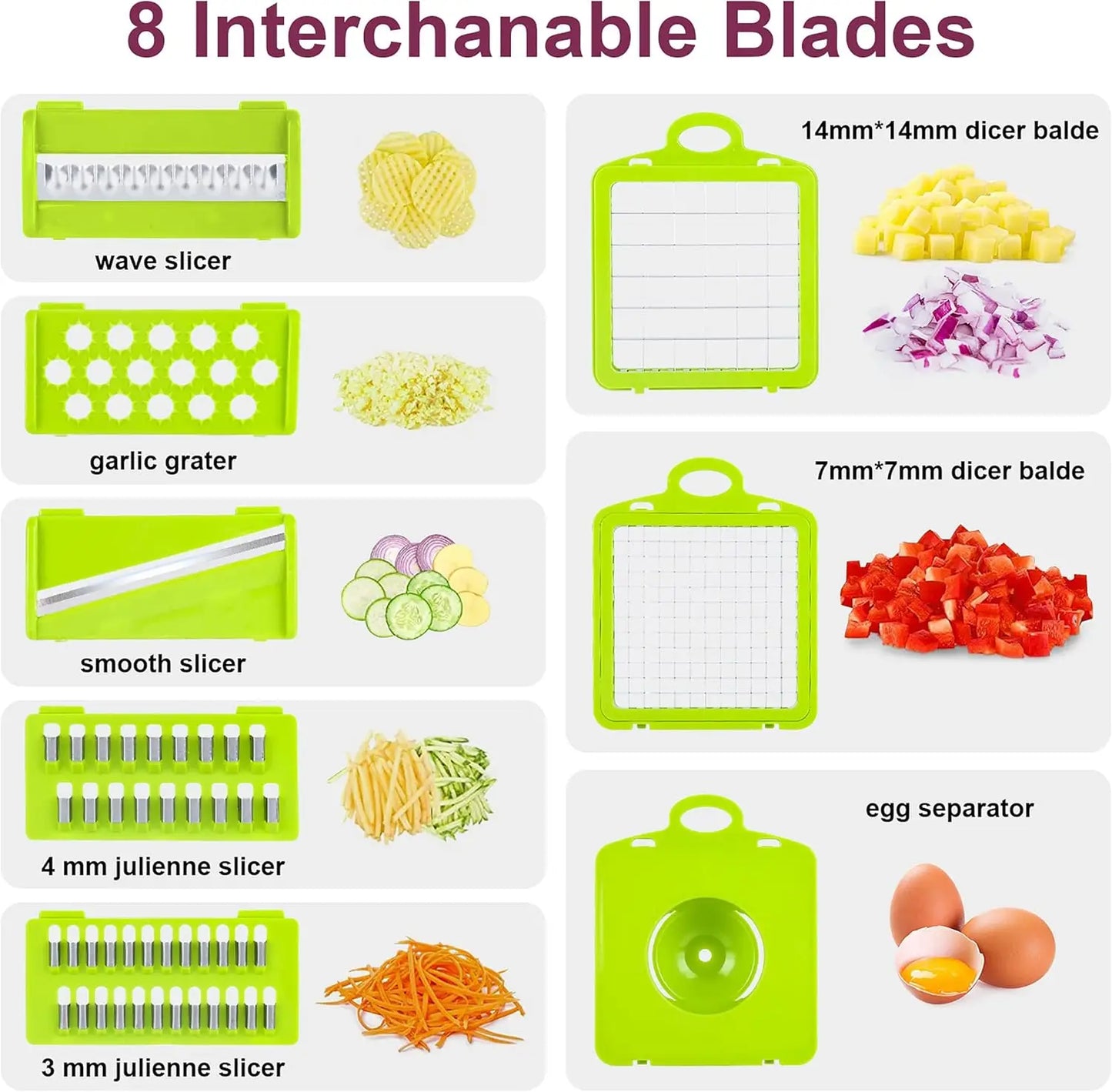 8-Blade Vegetable Chopper – Fast Kitchen Food Prep