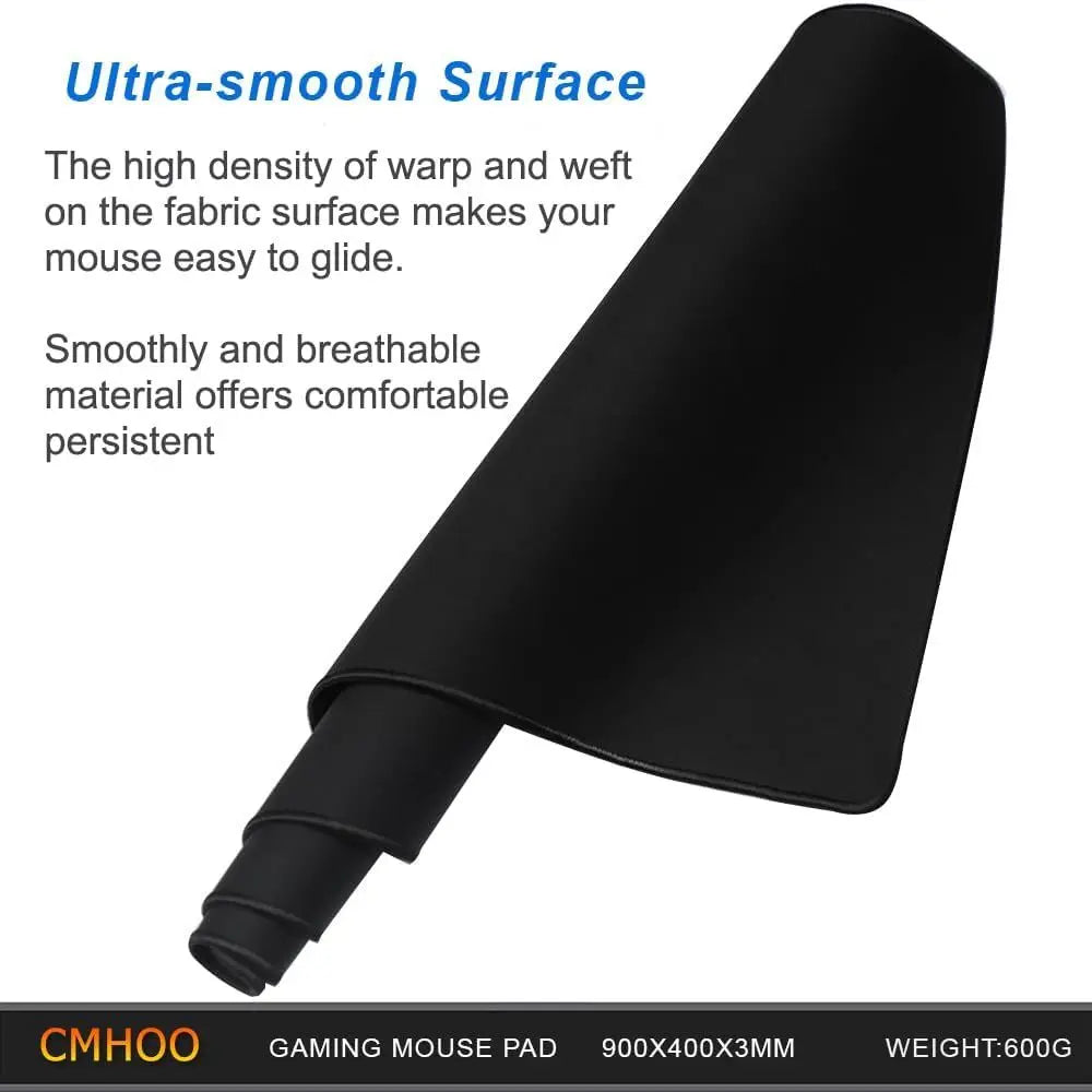 Large 35.4x15.7 Inch Gaming Mouse Pad with 0.12 Inch Thickness, Black
