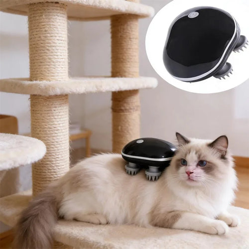 Electric Cat Massager Head Massager Health Care Relax Shoulder Neck Deep Tissue Scalp Kneading Vibrating Device Pet Supplies