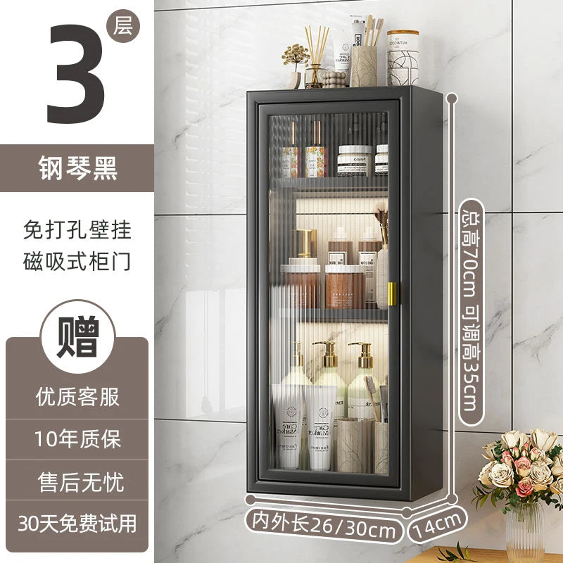 No Drill Bathroom Shelf Organizer Adhesive 3-Tier Over-Toilet Rack Waterproof Shower Caddy&Cosmetic Vanity Storage- Space Saving