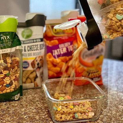 Clip pour sac de conservation alimentaire scellable et versable